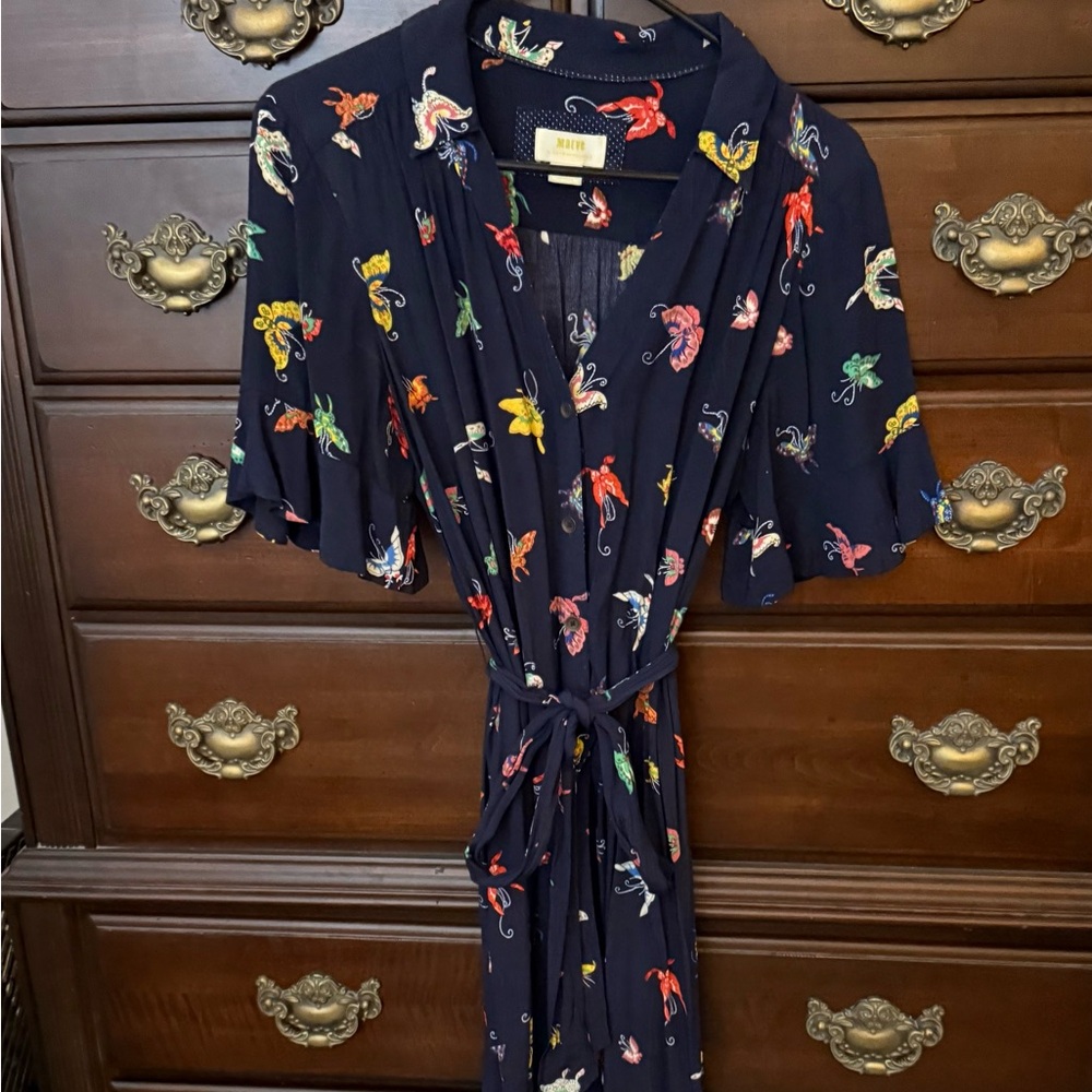 Maeve by Anthropologie Flutterby midi shirt dress- size Medium - Picture 3 of 5